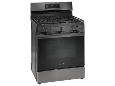 30" Frigidaire Gas Range with Air Fry in Black Stainless Steel - FCRG3083AD