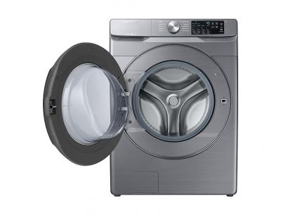 27" Samsung 5.2 Cu. Ft. Smart Front Load Washer With Large Capacity in Platinum - WF45R6100AP